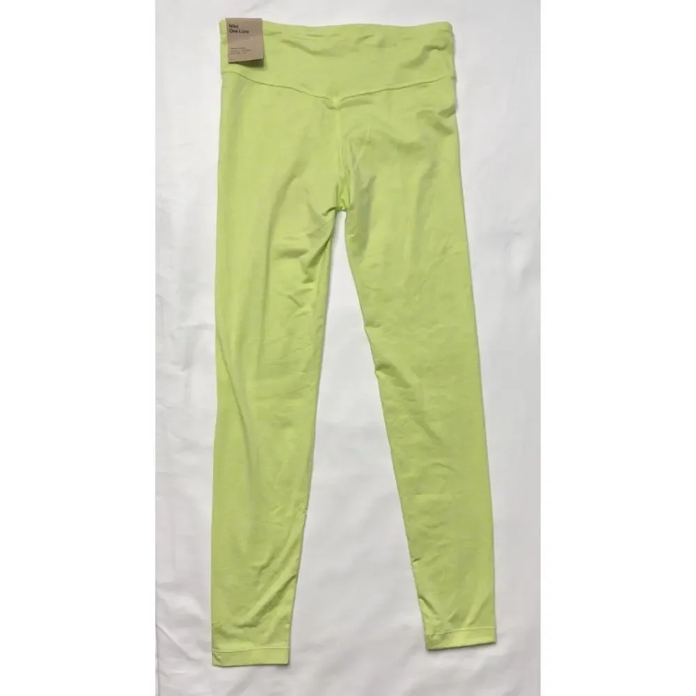 Nike One Luxe High Rise Thighs Fit Green Neon Girls Athletic Leggings Large